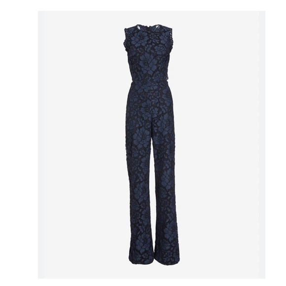 Alexis Livia Navy Lace Open Back Jumpsuit Size S - Picture 2 of 14